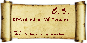 Offenbacher Vázsony névjegykártya