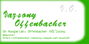 vazsony offenbacher business card
